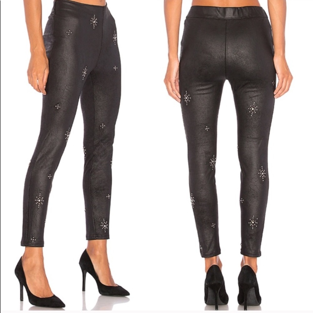 Free People Embellished Vegan Skinny Pant Black - Picture 9 of 12